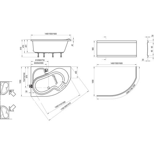 Ванна акрилова Ravak Rosa R 140х105