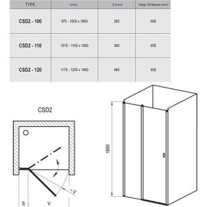 Ravak Душевая дверь Ravak Chrome 100 см CSD2-100 сатин+transparent