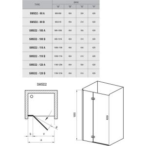 Ravak Душові двері Ravak SmartLine 90 см SMSD2-90 B-L хром+transparent