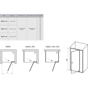 Ravak Душові двері Ravak Pivot 110 PDOP2-110 білий+transparent