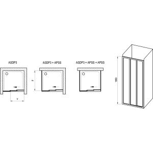 Ravak Душові двері Ravak ASDP3-110 198 сатин+pearl