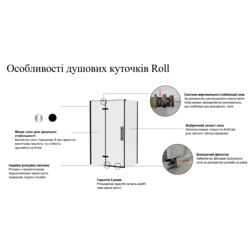 Ravak Душові двері Roll RODP 2-120 Полір.алюм. TRANSPARENT