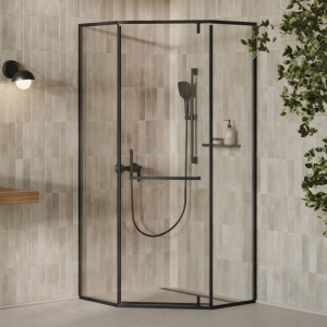 Прямокутна Душова кабіна п'ятикутна XPSHP3- 90 Чорний TRANSPARENT