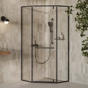 Прямокутна Душова кабіна п'ятикутна XPSHP3- 90 Чорний TRANSPARENT
