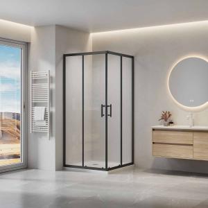 Прямокутна Душова кабіна SLRV2-90 Чорний матовий TRANSPARENT