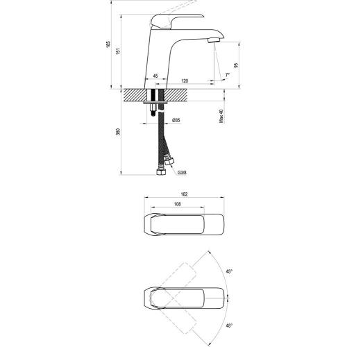 Ravak Змішувач для умивальника Ravak Flat FL 014.20