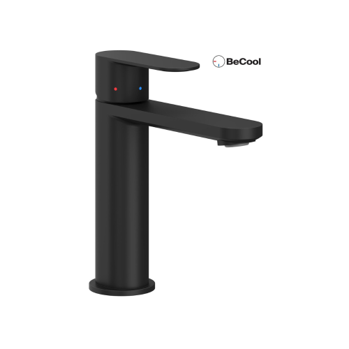 Ravak Смеситель для умывальника CR II 014.21BL BeCool 175 мм, без стока, черный