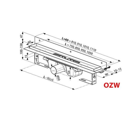 Душевой канал Ravak OZW Chrome 950 мм Душевой канал Ravak OZW Chrome 950 мм
