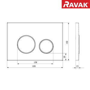 Клавиша смыва RAVAK CIRCLE белый-золото Клавиша смыва RAVAK CIRCLE белый-золото