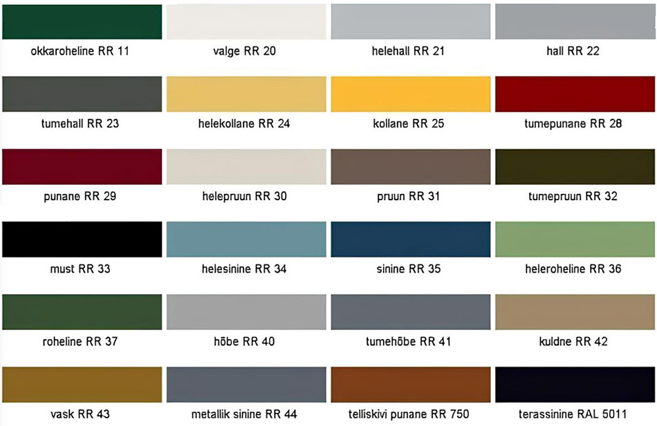 Колірна палітра RR виробника Rukki