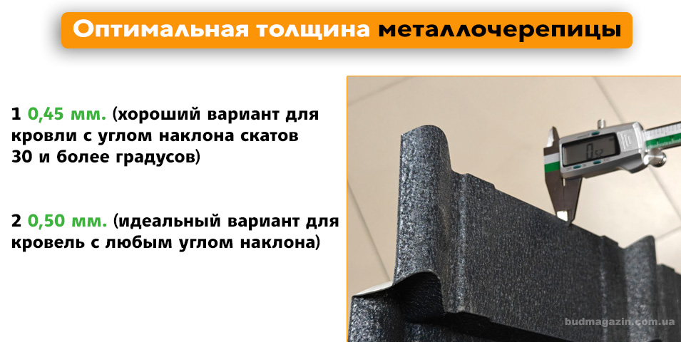 оптимальная толщина металлической черепицы