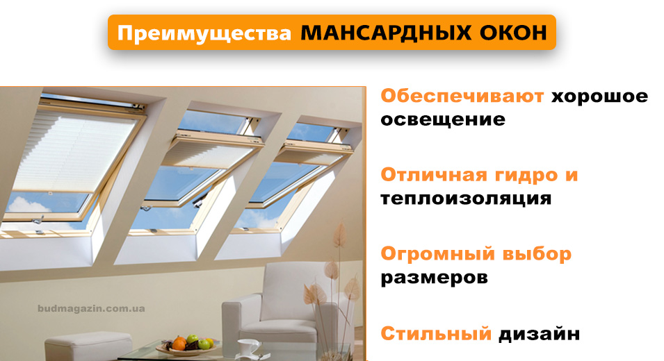 Преимущества использования мансардных окон