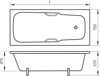 Ванна чугунная HWS Prada