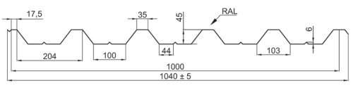 Арсенал Профнастил ПК-45 алюмоцинк 0,45