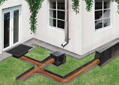 дренажна труба, з'єднання, схема