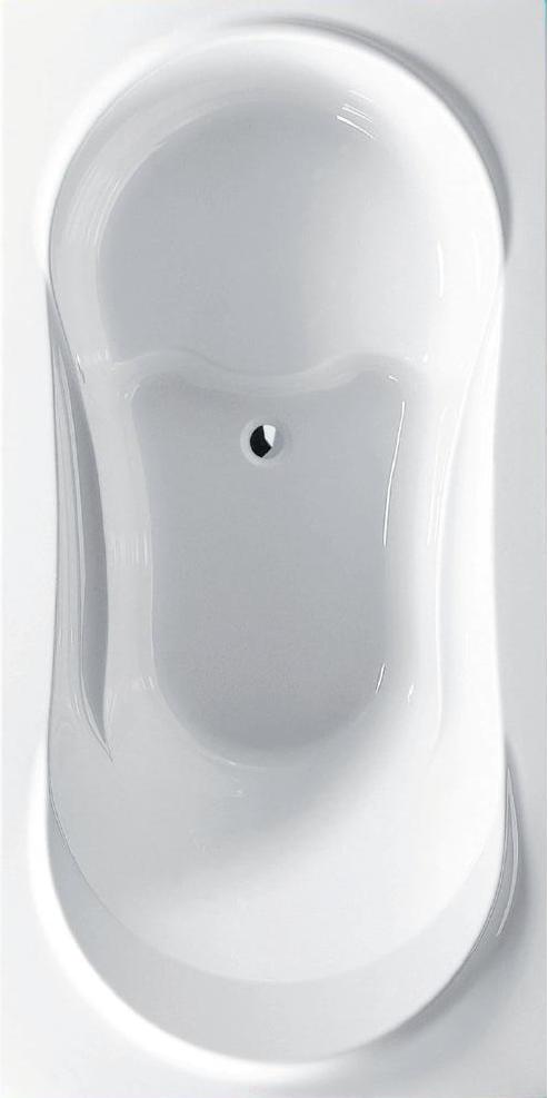 Прямокутна ванна овальної форми з підлокітниками для більшого комфорту