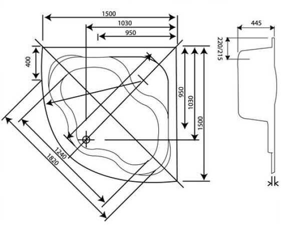Схема ванни Koller Pool Atlanta