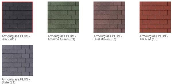 Колірна гама бітумної черепиці IKO Armourglass Plus