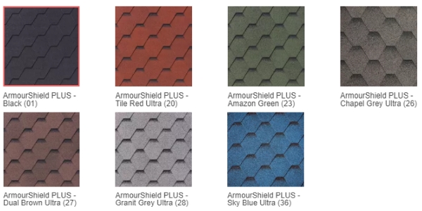 Цветовая гамма битумной черепицы IKO Armourshield