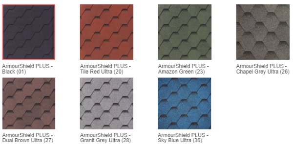 Колірна гама бітумної черепиці IKO Armourshield