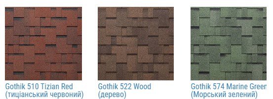 Tegola Битумная черепица Premium gothik цветовая палитра