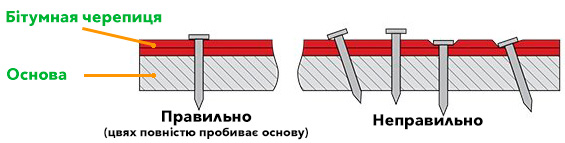 Цвяхи бітумна черепиця монтаж