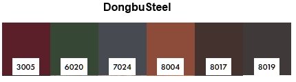 Цветовая палитра металл софита Dongbu