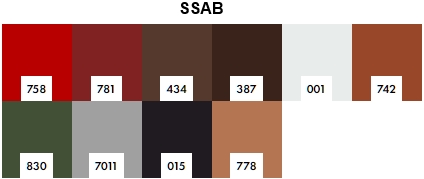 Цветовая палитра металл софита Евромодуль SSAB