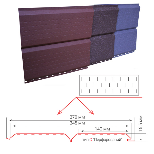 Схема и размер панелей софита Дах-Сервис