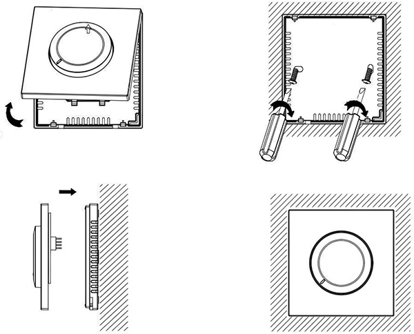 ПРОЦЕДУРА УСТАНОВКИ терморегулятора AC309 на стену