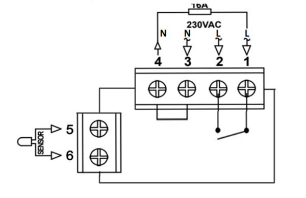 Схема подключения терморегулятора Castle AC309