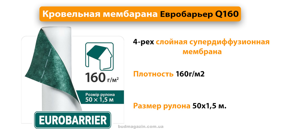 Cупердиффузионная мембрана Евробарьер JUTA Q160 