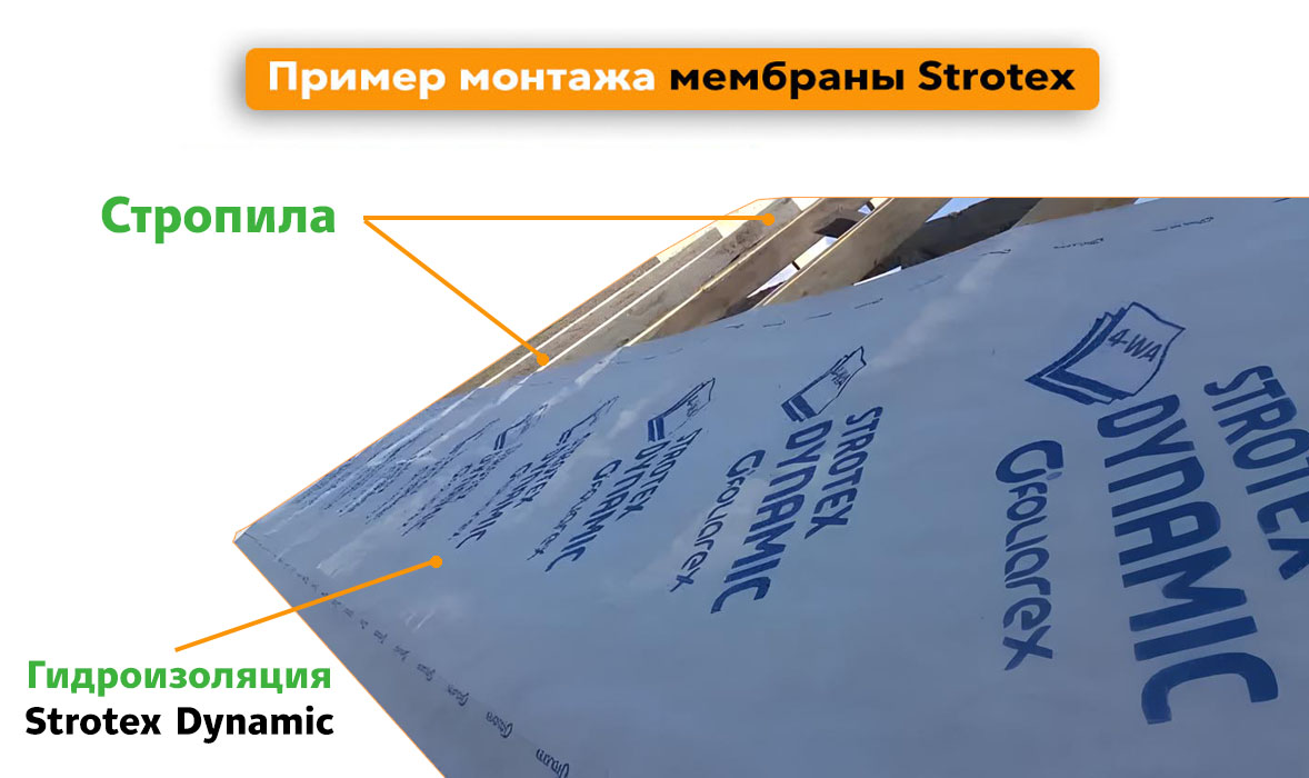 Монтаж гидроизоляции Стротекс Dynamic 135