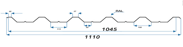 Профнастил ПС-35 Схема, розміри