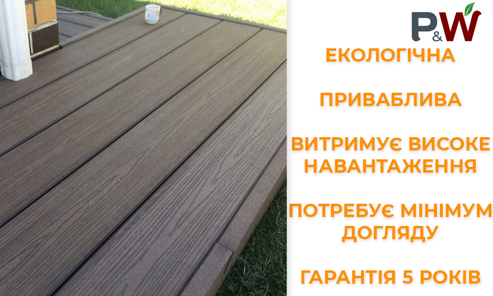 Композитна терасна дошка декінг polymer wood купити переваги